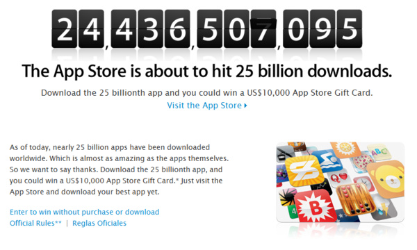 Apple App Store reaching 25 billion downloads
