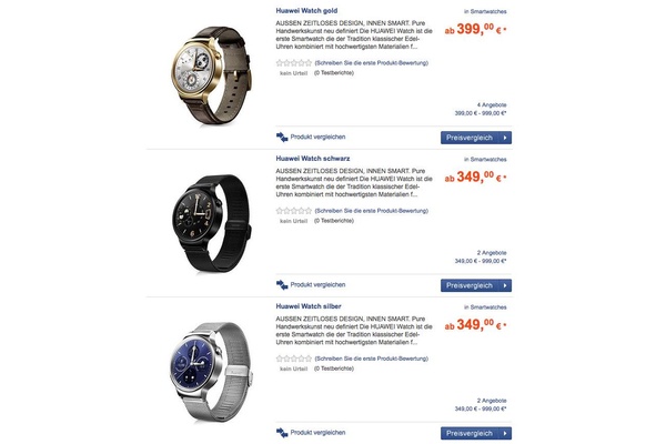 Huawei Watch price leaked in Germany?