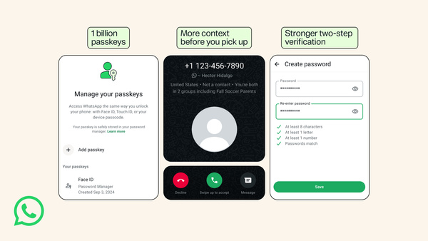 WhatsApp parantaa suojaustaan: PIN-koodi vaihtuu salasanaan ja tuntemattomista soittajista kerrotaan lisätietoja
