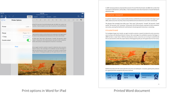 Office for iPad adds printing feature, more