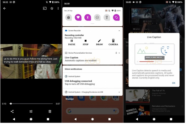Video esittelee tulevaa Android 10:n Live Captions -ominaisuutta