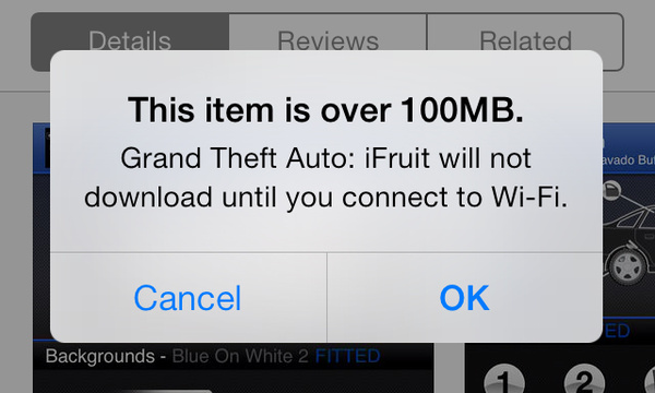 Apple raises limit for non-Wi-Fi app store downloads to 100MB