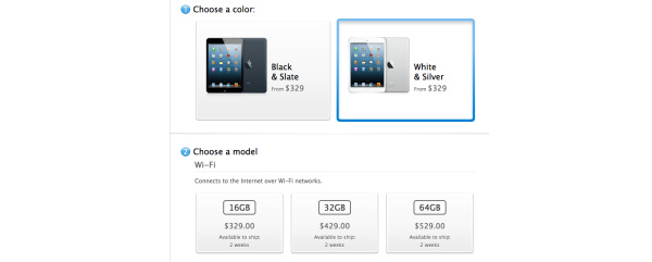 iPad Mini pre-orders sold out, shipping time now 2 weeks