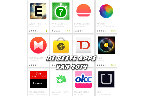 De beste apps van 2014 volgens Google