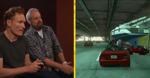 VIDEO: Conan booted from GTA V strip club, returns with missile firing chopper