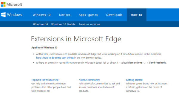 Microsoft has added new extensions to its Edge browser