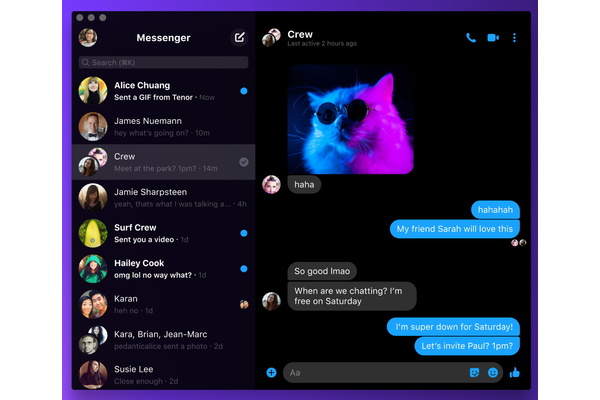 using facebook messenger on mac