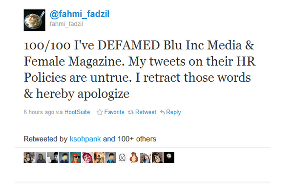 Man agrees to tweet his apology 100 times in defamation case