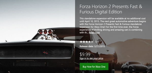 Microsoft makes 'Forza Horizon 2: Presents Fast & Furious' free for Xbox One, Xbox 360