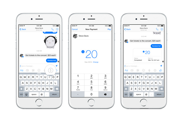 Facebook Messenger adds ability to send money to friends, family