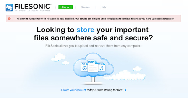 FileSonic finally shut down for good?
