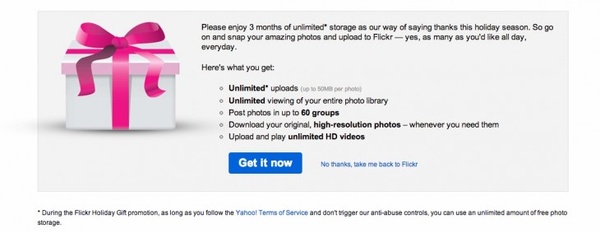 Flickr offers free three-month trial to Pro service