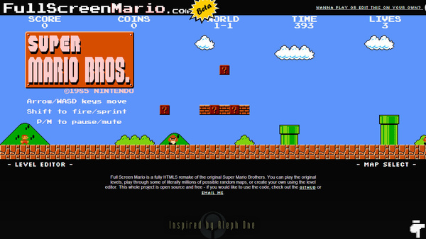 Super Mario resurrected in HTML5