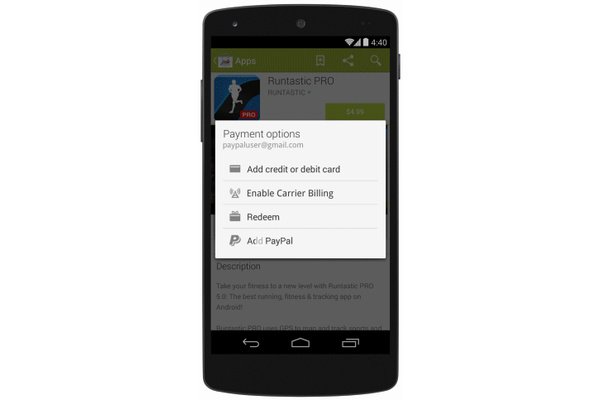 Google Play now accepts PayPal payments, expands carrier billing support