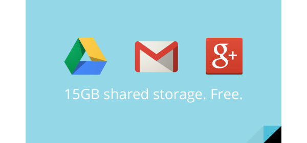 Google shares 15GB free storage between Gmail, Drive and Google+ Photos