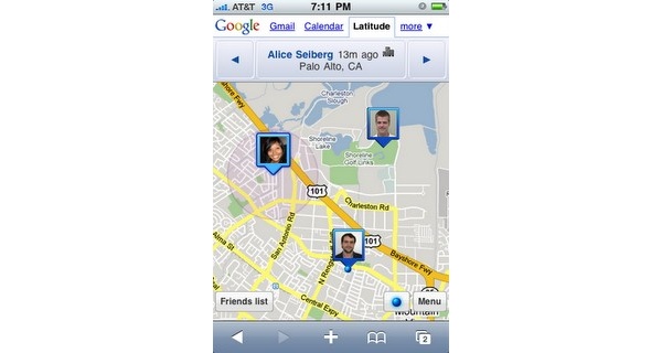 Googlen Latitude saapui iPhonelle rampana