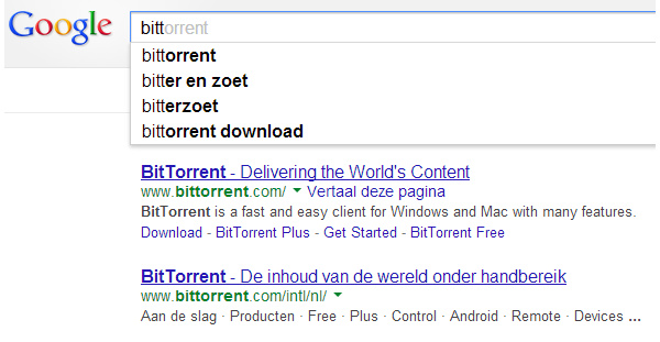 Google verwijdert 'BitTorrent' van zwarte lijst