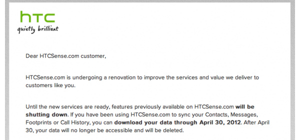 HTC closes down HTCSense.com for now