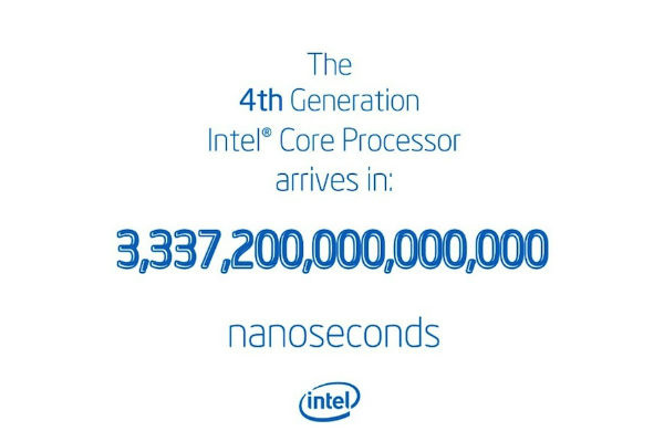Intel vahvisti: Haswellin julkaisuun 3 337 200 000 000 000 nanosekuntia