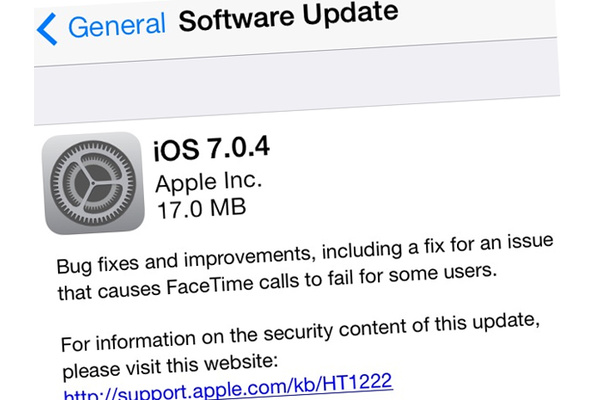 iOS update 7.0.4 now available with FaceTime bug fix