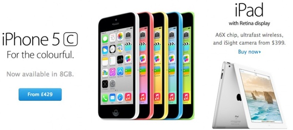 Apple releases 8GB iPhone 5C, re-releases 16GB iPad 4