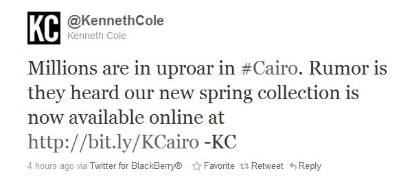 Kenneth Cole apologizes for outrageous tweet