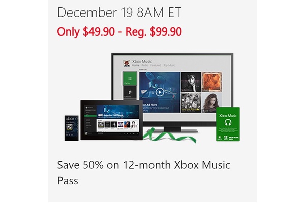 And on the 12th day of Christmas, Microsoft slashed the price of Xbox Music in half