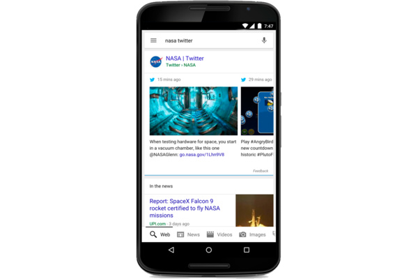 Google Search gets real-time tweets on mobile