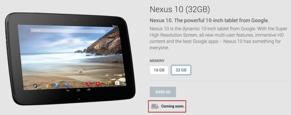 Google's updated Nexus 10 is 'coming soon'?
