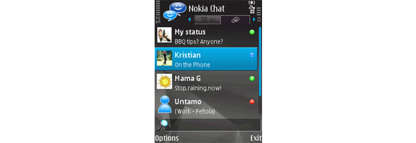 Nokialta GPS: kyttv Chat -sovellus