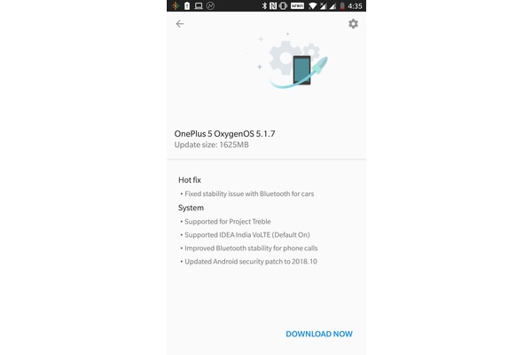 OnePlus 5 sai päivityksen tietoturvaan ja Bluetooth-yhteyksiin