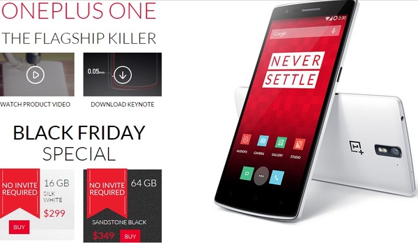 OnePlus One still available without invite as part of Black Friday sale