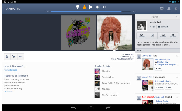 Pandora unveils app built for Android tablets