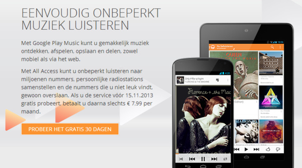 Google lanceert Play Music in Nederland