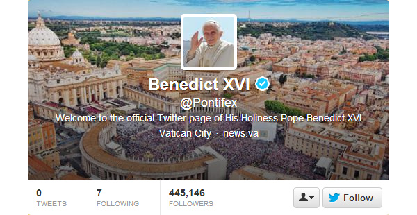 Pope Benedict XVI joins Twitter