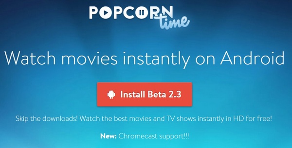 Popcorn Time for Android updated to beta 2.3 adding subtitle support