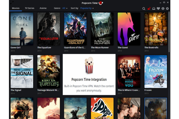 Nieuwe Popcorn Time v3.6 met VPN-ondersteuning