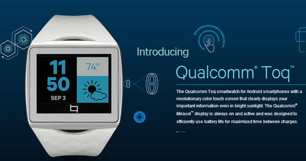 Qualcomm introduces 'Toq' smartwatch