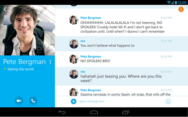 Skype gets video enhancements, UI improvements on Android tablets
