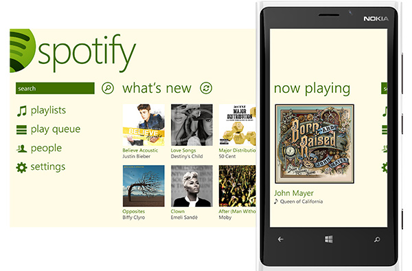 Spotify now on Windows Phone 8 