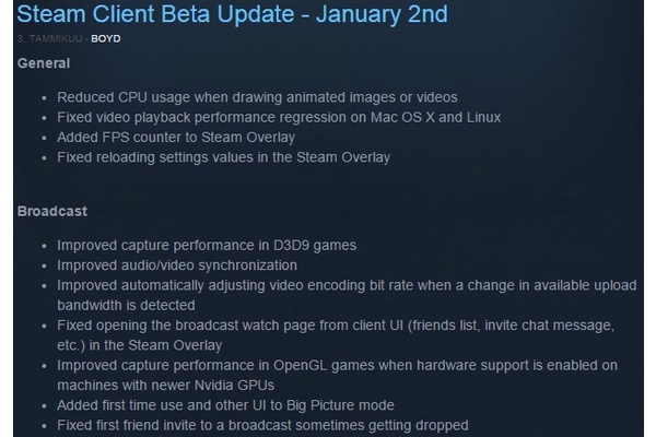 Steamin uusin beta toi mukanaan FPS-laskurin