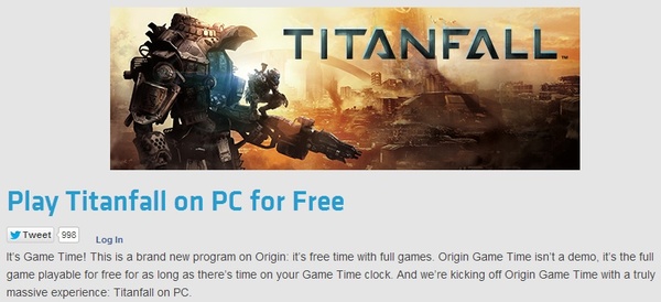 EA Origin makes 'Titanfall' free for two days