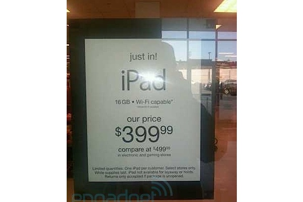 T.J. Maxx, Marshalls starts selling iPad with $100 discount