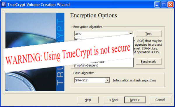 TrueCrypt adviseert gebruikers over te stappen op andere encryptiesoftware