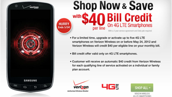 Verizon offering bill credit on new 4G phone purchases