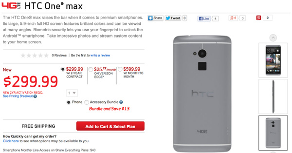 HTC One Max makes its way to Verizon