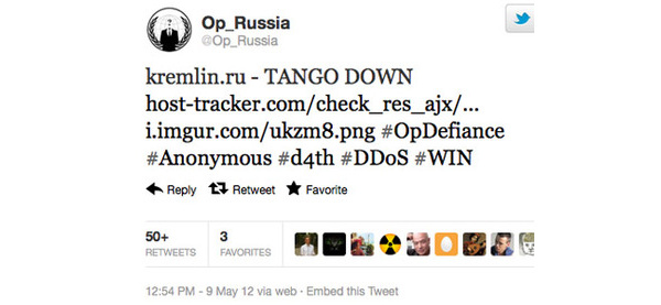 Russian 'Anonymous' take down Kremlin sites