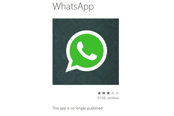 WhatsApp disappears from Windows Phone Store