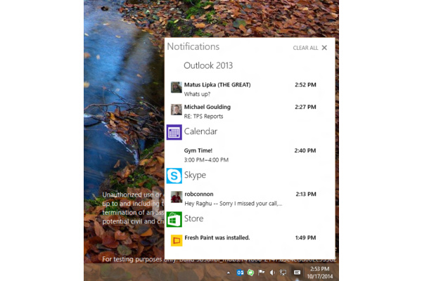 Windows 10 oppi tempun Windows Phonelta: Sai ilmoituskeskuksen