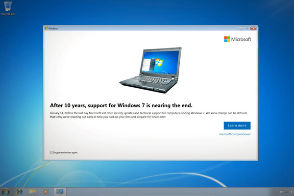 Microsoft varoittaa  Windows 7:n tuki loppuu pian